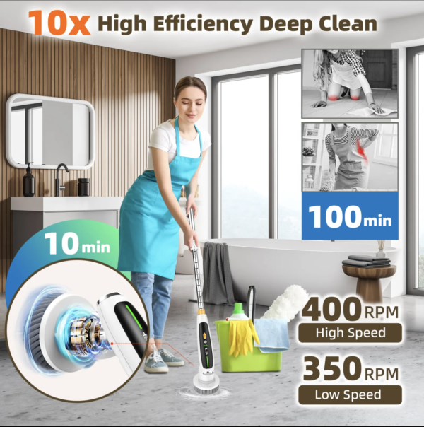 Smart Electric Spin Scrubber (Black) - Image 5